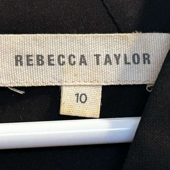 Rebecca Taylor Little Black Sheath Dress with Lace Side Panels Wool Blend Sz 10 - Picture 7 of 7